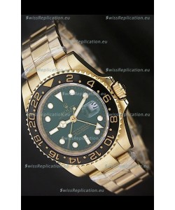 Rolex GMT Master II Swiss Replica Gold Watch in Green Dial