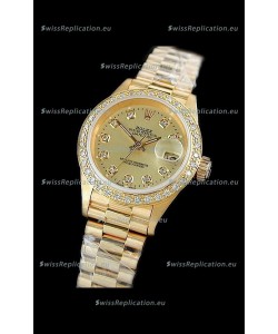 Rolex Datejust Ladies Swiss Replica Gold Watch