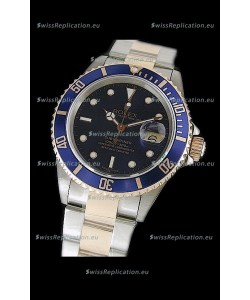 Rolex Submariner Japanese Watch in Blue Bezel Two Tone Case
