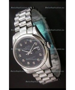 Rolex Datejust Oyster Perpetual Diamonds Japanese Watch in Black Dial