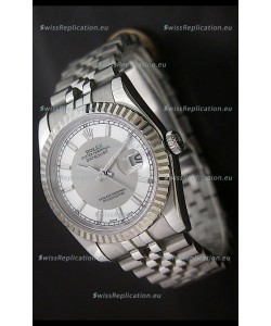 Rolex Datejust Oyster Perpetual Superlative ChronoMeter Replica Watch in White & Grey Dial