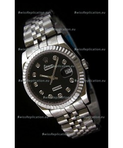 Rolex Datejust Mens Japanese Replica Watch in Black Dial