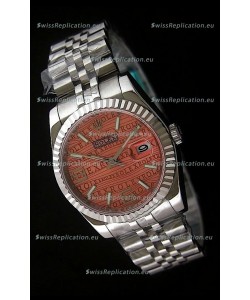 Rolex Datejust Mens Japanese Replica Watch in Orange Dial