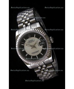 Rolex Datejust Mens Japanese Replica Watch in Black & White Dial