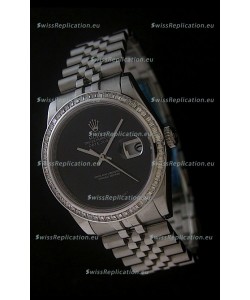 Rolex Datejust Japanese Replica Watch in Full Black Dial