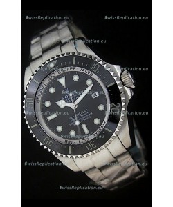 Rolex Sea-Dweller Deepsea Swiss Replica Steel Watch in Black Dial