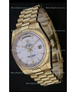 Rolex Day Date Just Japanese Replica Yellow Gold Watch 