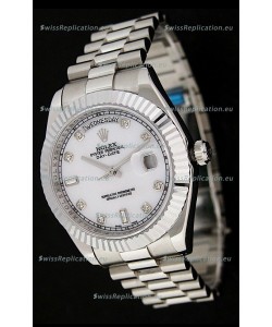 Rolex Oyster Perpetual Day Date Japanese Replica Watch in White Mother of Pearl Dial