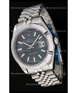 Rolex DateJust Japanese Replica Watch in Black Mother of Pearl Dial