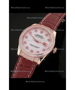 Rolex DateJust Japanese Mens Replica Watch in Mop White Dial