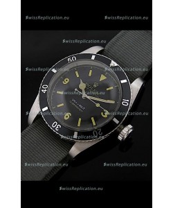 Rolex Submariner Swiss Replica Watch in Domed Crystal Grey Nylon Strap