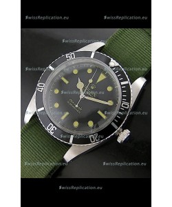 Rolex Submariner Swiss Replica Watch in Domed Crystal Green Nylon Strap