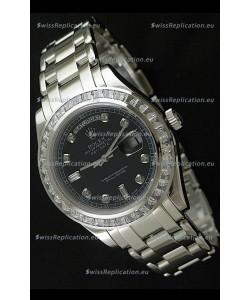 Rolex Oyster Perpetual Day Date Japanese Automatic Watch in Black Dial