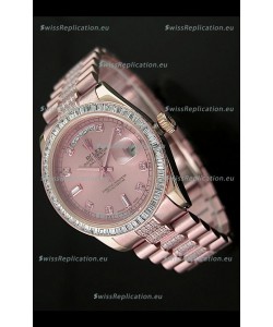 Rolex Oyster Perpetual Day Date Japanese Rose Gold Automatic Watch in Rose Gold Dial
