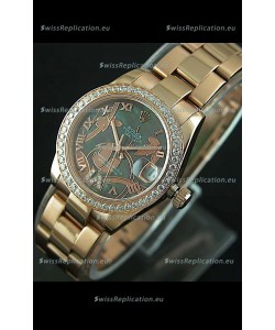 Rolex Oyster Perpetual Date Just Lady Swiss Rose Gold Watch