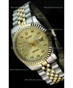 Rolex Replica Datejust Mens Japanese Watch in Gold Dial - 41MM