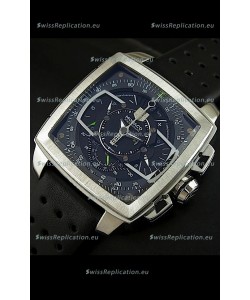 Tag Heuer Monaco Mikrograph Japanese Replica Watch in Black/Green Strap