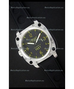 U-Boat Thousands of Feet Swiss Steel Automatic Watch in Yellow Markers