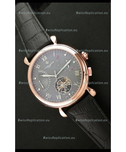 Vacheron Constantin Reserve Tourbillon Japanese Replica Rose Gold Watch in Grey Dial