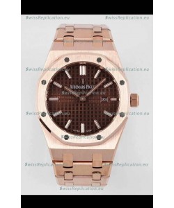 Audemars Piguet Royal Oak 33MM Rose Gold Brown Dial 1:1 Mirror Replica Watch