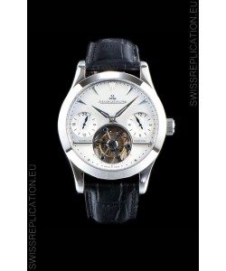 Jaeger LeCoultre Perpetual Tourbillon 904L Steel Case White Dial Swiss Replica Watch 