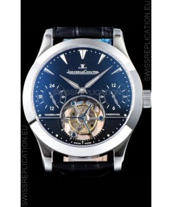Jaeger LeCoultre Perpetual Tourbillon 904L Steel Case Black Dial Swiss Replica Watch 