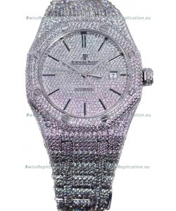 Audemars Piguet Royal Oak 15400 Iced Out Stick Dial in Stainles Steel Casing Swiss Replica Watch