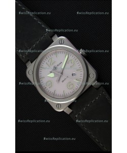 Bell & Ross BR03-92 Horolum Grey Dial Leather Strap Swiss Replica Watch 1:1 Mirror Replica