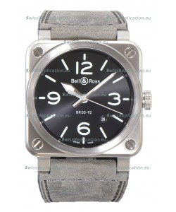 Bell and Ross BR03-92 Grey Dial 904L Steel Swiss Replica Watch 