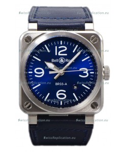 Bell and Ross BR03-A Blue Dial 904L Steel Swiss Replica Watch 