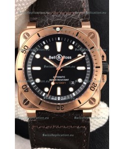 Bell & Ross BR03-92 Diver Rose Gold Black Dial Swiss Replica Watch 1:1 Mirror Replica
