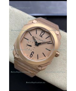 Bvlgari Octo Finissmo Edition 1:1 Mirror Replica Sandblasted Rose Gold Casing