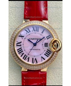 Ballon De Cartier Swiss Automatic 1:1 Mirror Quality 33MM in Rose Gold Pink Pearl Dial