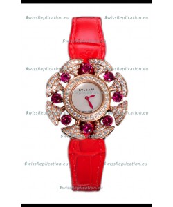 Bvlgari Divas's Dream Edition Watch in Rose Gold Casing - Diamonds Paved Dial Swiss Replica