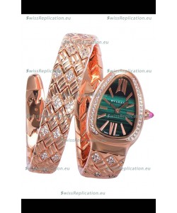 Bvlgari Serpenti Edition Rose Gold Casing Green Dial Watch in 1:1 Mirror Quality