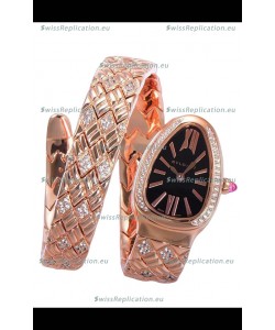 Bvlgari Serpenti Edition Rose Gold Casing Black Dial Watch in 1:1 Mirror Quality