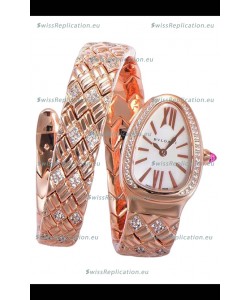 Bvlgari Serpenti Edition Rose Gold Casing White Dial Watch in 1:1 Mirror Quality