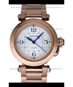 Pasha De Cartier 1:1 Mirror Quality Automatic Swiss Replica Watch 35MM Rose Gold