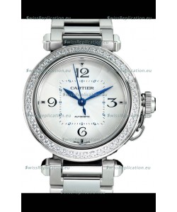 Pasha De Cartier 1:1 Mirror Quality Automatic Swiss Replica Watch 35MM Stainless Steel 