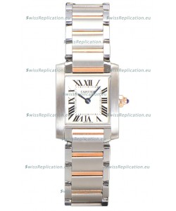 Cartier Tank Francaise Rose Gold Two Tone Swiss Quartz Replica Watch 25.70MM