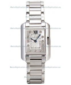 Cartier Tank Anglaise Steel Casing in Steel Strap Swiss Quartz Watch 30MM