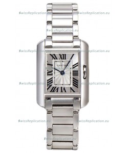 Cartier Tank Anglaise Steel Casing in Steel Strap Swiss Quartz Watch 30MM