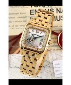 PANTHERE de Cartier Edition 27mm Pearl Dial 1:1 Mirror Swiss Watch Yellow Gold Casing