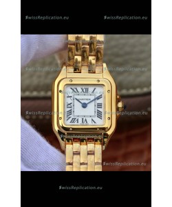 Cartier PANTHERE Edition 1:1 Mirror Swiss Watch Yellow Gold White Dial
