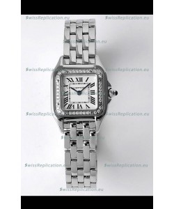 Cartier PANTHERE Edition 22MM 1:1 Mirror Quality Swiss Replica Watch in White Dial - Diamonds Bezel