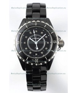 Chanel J12 Ladies Black Ceramic Casing Watch 1:1 Mirror Replica Watch 