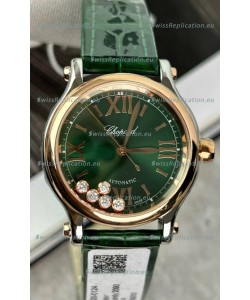 Chopard Super Clone Happy Sport Rose Gold Watch in Green Dial - Automatic Movement 36MM