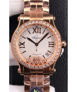 Chopard Happy Sport 1:1 Mirror Automatic Swiss Replica Watch Rose Gold - 36MM Wide