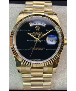 Rolex Day Date Presidential 18K Yellow Gold Watch 36MM - Black Dial 1:1 Mirror Quality