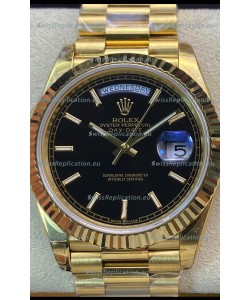 Rolex Day Date Presidential 18K Yellow Gold Watch 36MM - Black Dial 1:1 Mirror Quality